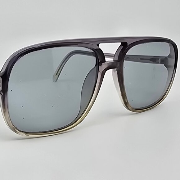Bill Blass 3300 Universal Crystal Grey Frame Blue Glass Lens Aviator Sunglasses - Picture 6 of 16